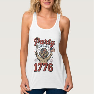 Patriotisk Hundfest Som Om Det Vore 1776 Vintage T Linne Med Racerback