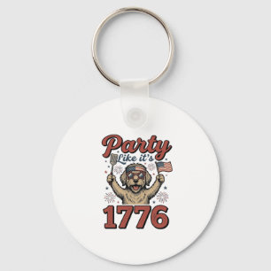 Patriotisk Hundfest Som Om Det Vore 1776 Vintage T Nyckelring