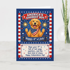 Patriotisk hundhumor Amerikas snällaste pojke 4 ju Kort