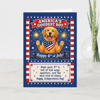 Patriotisk hundhumor Amerikas snällaste pojke 4 ju Kort