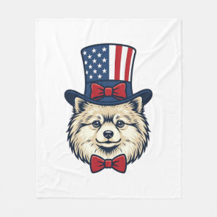 Patriotisk hundhuvud vintage gravyr vektor design fleecefilt