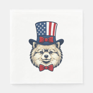 Patriotisk hundhuvud vintage gravyr vektor design pappersservett