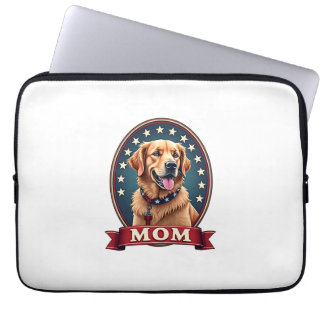 Patriotisk hundmamma Golden Retriever Vintage T-sh Laptop Fodral