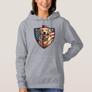Patriotisk hundpappa Golden Retriever graverad skj T Shirt