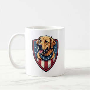 Patriotisk hundpappa Golden Retriever gravyr skjor Kaffemugg