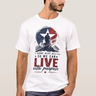 Patriotisk hyllningsgrafisk t-shirt i Americana-st