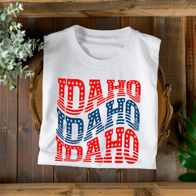 Patriotisk Idaho röd och blå Boho T-shirt  (Skapare uppladdad)