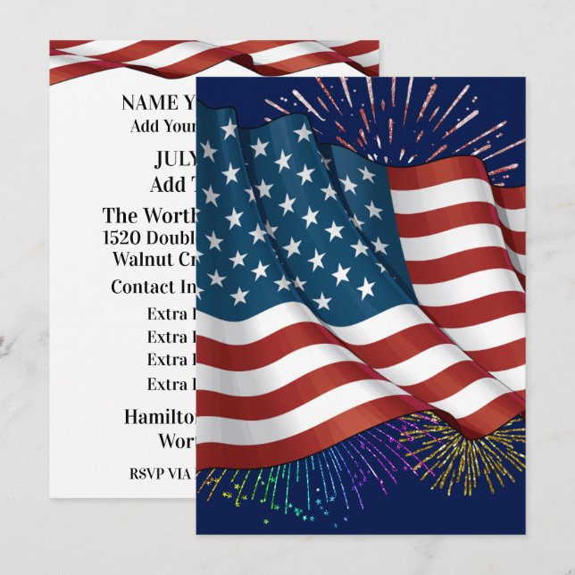 Patriotisk inbjudan (Fram/baksida)