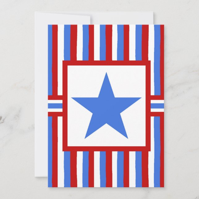 Patriotisk inbjudan för modern amerikan för Folk (Framsida)