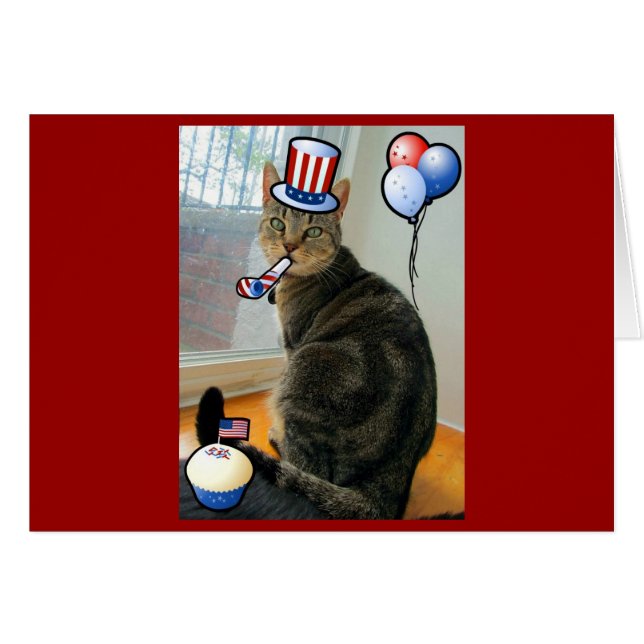 Patriotisk indigoblått hälsningskort (Framsidan Horizontal)