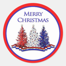 PATRIOTISK INSAMLING AV KRISTMAS - STICKARE RUNT KLISTERMÄRKE