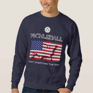 Patriotisk INTE ÖVERTÄNKA SLAGET Pickleball Lång Ärmad Tröja
