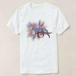 Patriotisk irländsk varghund röd vit och blå t shirt