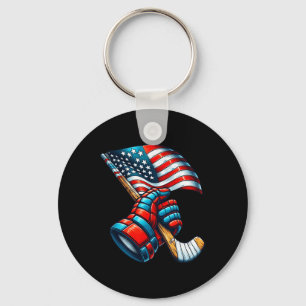 Patriotisk ishockey 4 juli USA:s självständighet Nyckelring