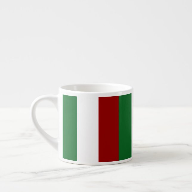 Patriotisk Italien Flagga Tricolor Grönt White Red Espressomugg (Vänster)