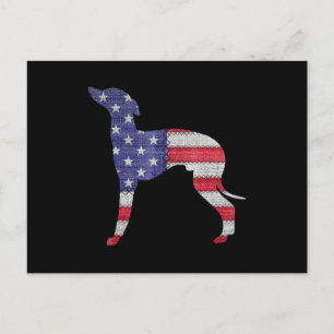 patriotisk italiensk mops amerikansk flagga brodyr meddelande vykort