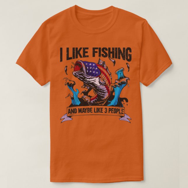Patriotisk jag gillar fiske t shirt (Design framsida)