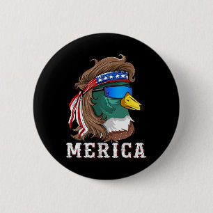 Patriotisk jakt på gräsand Amerikansk vattenfågel Knapp