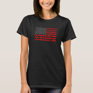 Patriotisk järnväg amerikansk flagga lokomotiv ång t shirt