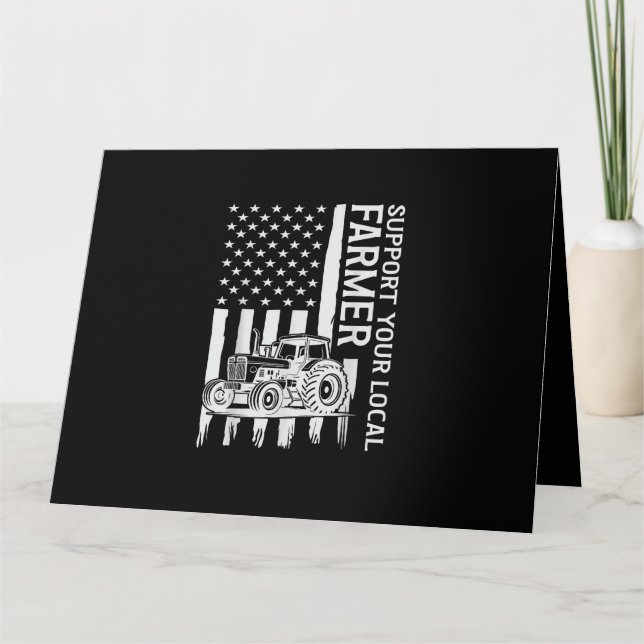 Patriotisk jordbrukstraktor USA Flagga Bonde Fars  Kort (Framsida)