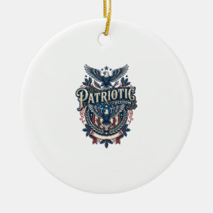 Patriotisk jul vektor grafisk t-shirt (2) julgransprydnad keramik
