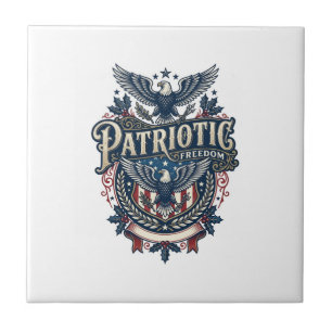 Patriotisk jul vektor grafisk t-shirt (2) kakelplatta