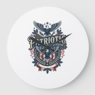 Patriotisk jul vektor grafisk t-shirt (2) stor klocka