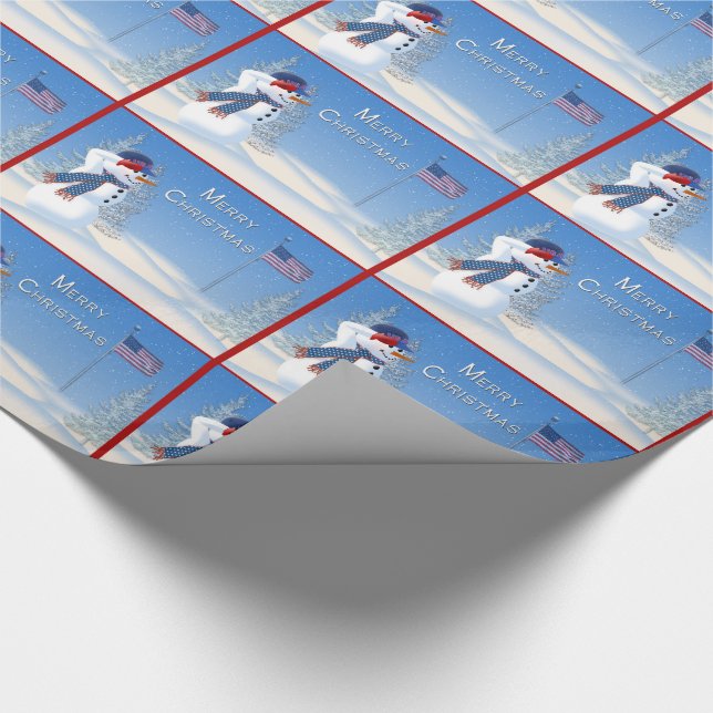 Patriotisk julafton Papper-Snögubbe Salute Presentpapper (Hörn)