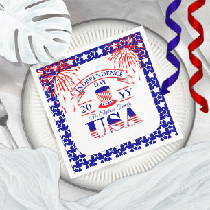 Patriotisk juli 4:e Independence day Firande Pappersservett