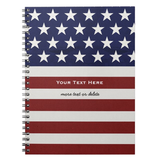 Patriotisk Juli 4th för amerikanUSA flagga Anteckningsbok (Framsidan)