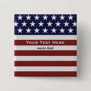 Patriotisk Juli 4th för amerikanUSA flagga Knapp