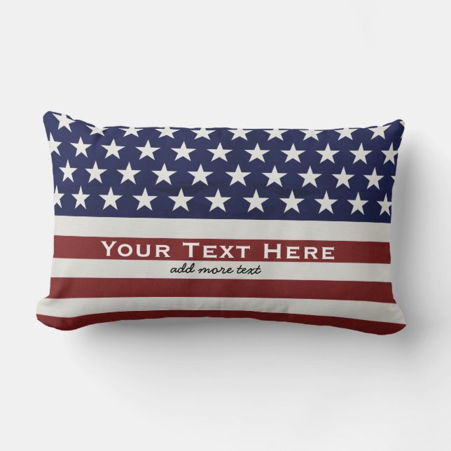 Patriotisk Juli 4th för amerikanUSA flagga Lumbarkudde (Framsida)