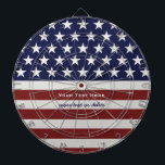 Patriotisk Juli 4th för amerikanUSA flagga Piltavla<br><div class="desc">Den inspirerade amerikanska flaggan - den patriotiska röd,  vit- och blåttdartboardpersonligen med ditt namn,  text,  patriotiskt ordstäv eller tar precis bort texten.  Visa din USA pride som är daglig,  på 4th den Juli,  minnesdagen- eller veteran dagen med denna enorma patriotiska design.</div>
