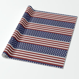 Patriotisk Juli 4th för amerikanUSA flagga Presentpapper