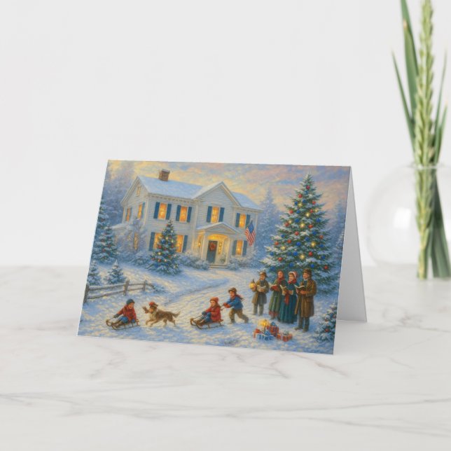 Patriotisk julkort Veteran Holiday Card  Kort (Framsida)
