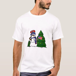 Patriotisk julsnögubbeT-tröja T-shirt