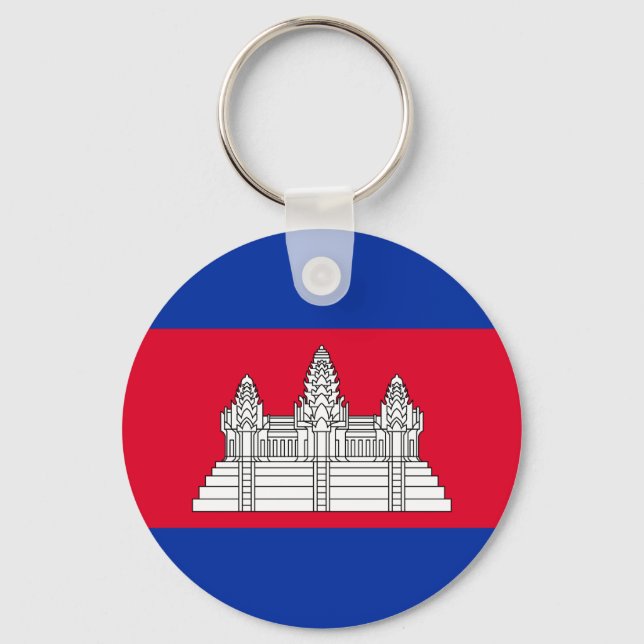 Patriotisk Kambodja flagg halsband Nyckelring (Framsida)