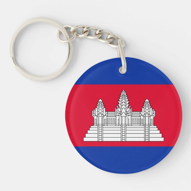 Patriotisk Kambodja Flagga Nyckelring (Framsidan)