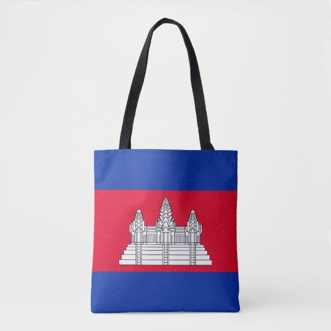 Patriotisk Kambodja Flagga Tote Väska (Framsida)