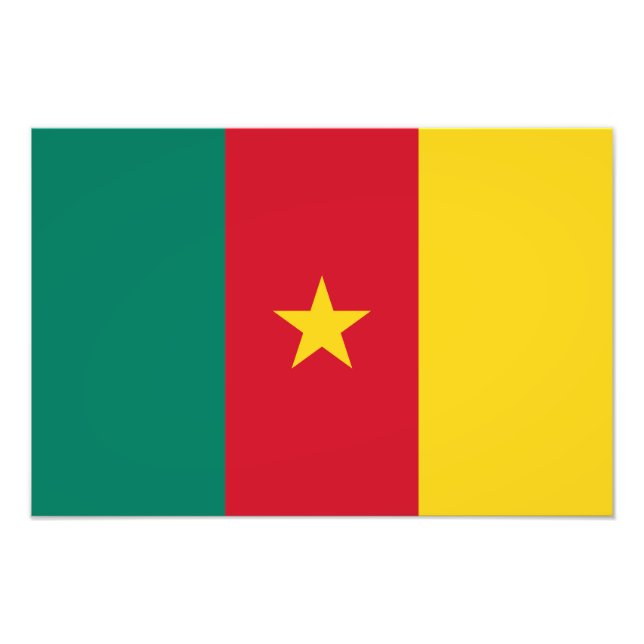 Patriotisk Kamerun flagga Fototryck (Framsidan)