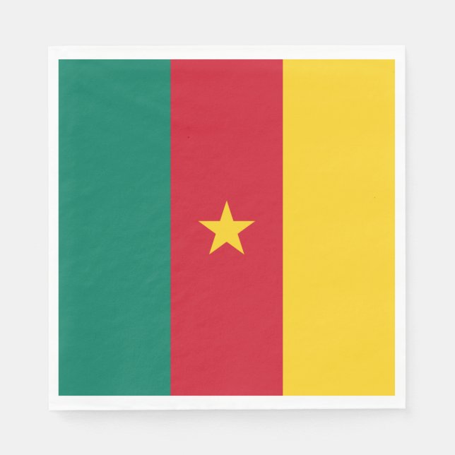 Patriotisk Kamerun-flagga Pappersservett (Framsidan)