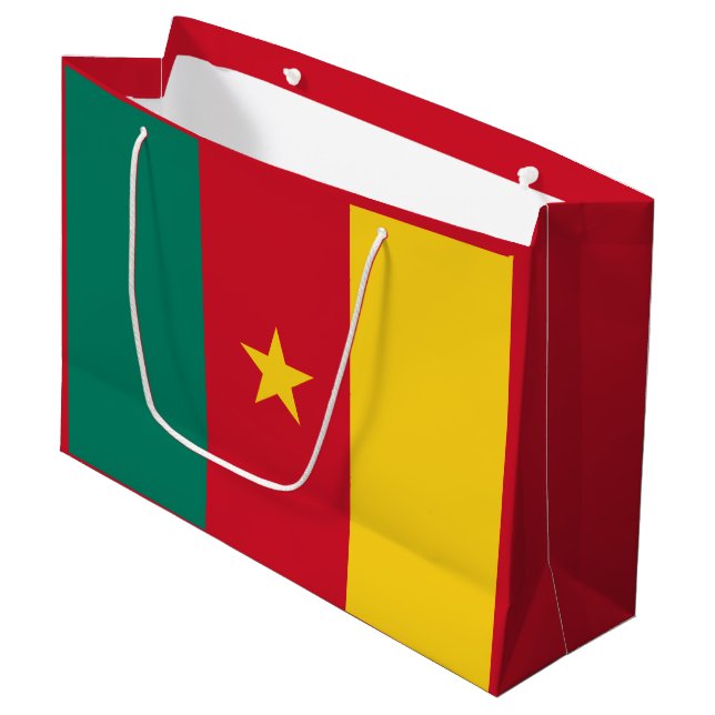 Patriotisk Kamerun Flagga Stor Presentpåse (Framsidan Vinklad)