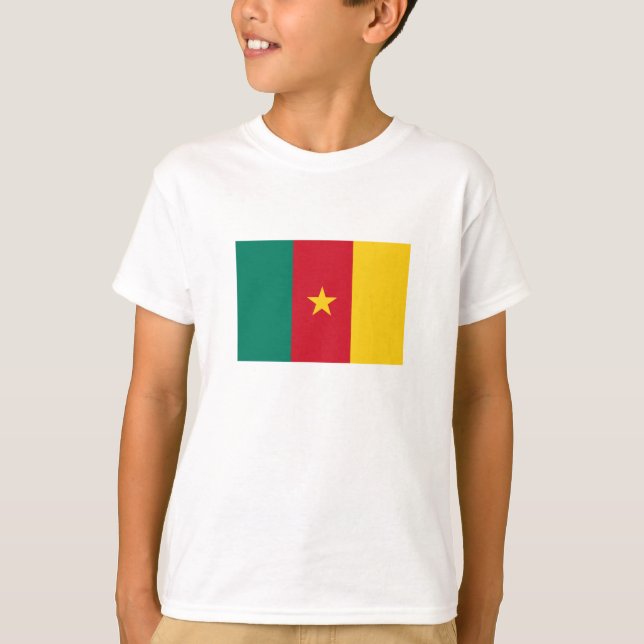 Patriotisk Kamerun flagga T Shirt (Framsida)