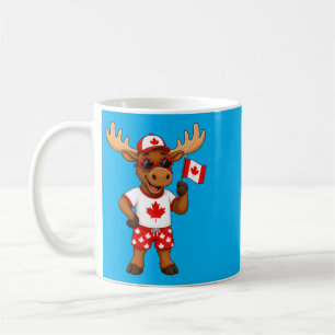 Patriotisk kanadensisk älg lönnlöv kul kaffemugg