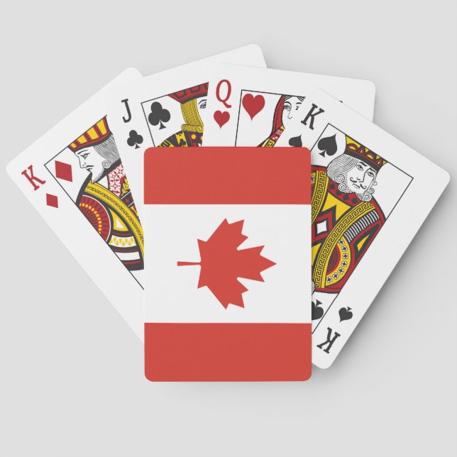 Patriotisk kanadensisk flagga casinokort (Baksidan)