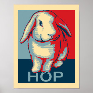 Patriotisk kaninaffisch poster