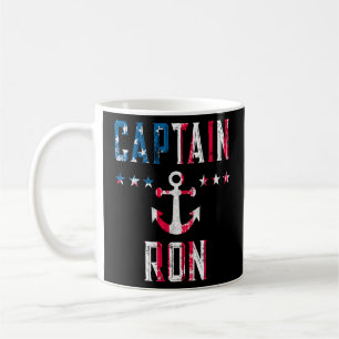 Patriotisk kapten Ron US Flagga 4:e juli-båten Kaffemugg