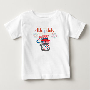 Patriotisk katt 4:e helgdag t shirt