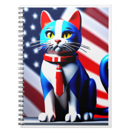 Patriotisk katt anteckningsbok