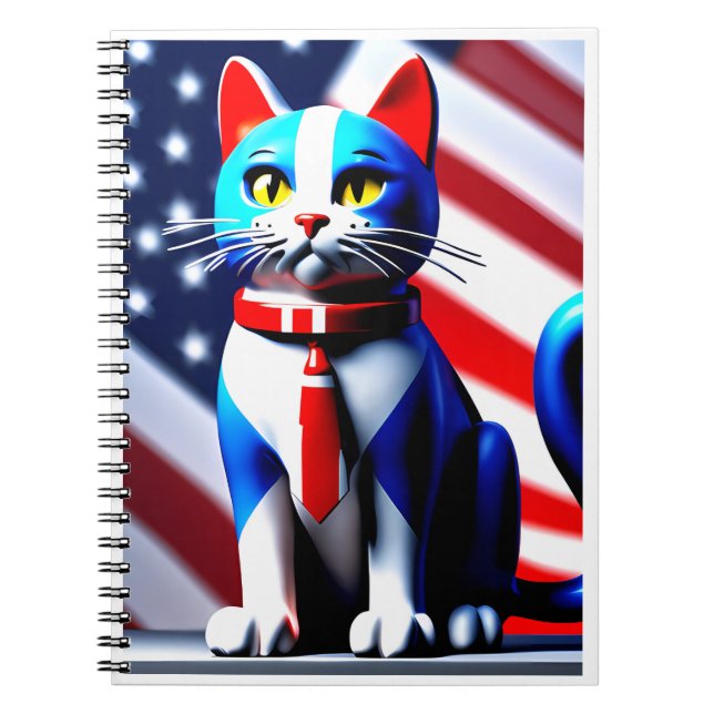 Patriotisk katt anteckningsbok (Framsidan)